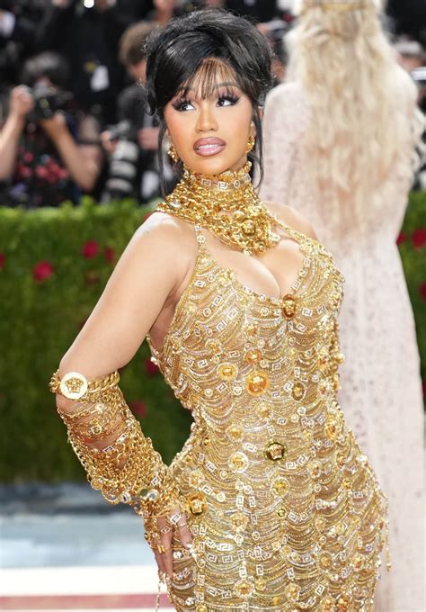 cardi b met gala versace|cardi b versace gold.